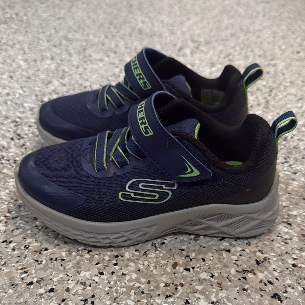 Skechers Kids' Navy and Green Sneakers